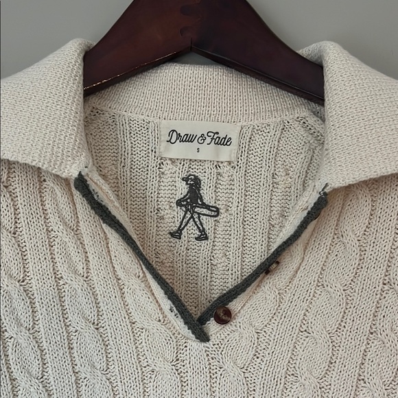 Cream Cable Knit Polo Top - Picture 2 of 4